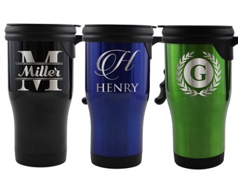 Travel Coffee Mug, Coffee Tumbler, Personalized Travel Tumbler, Travel Coffee Cup, Custom Coffee Mug, Monogrammed Travel Mugs with Handle