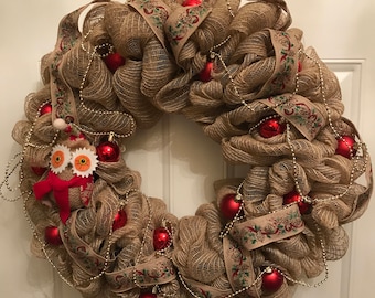 Christmas front door wreath, Christmas wreath
