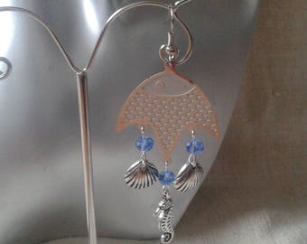 Earrings "connector fish"