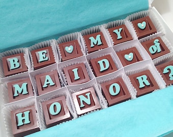 Will You Be My Maid of Honor - Maid of Honor Gift - Maid of Honor Proposal - Chocolate Bridal Party Gift - Bridesmaid Box - MOH Proposal