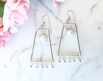 Square Pearl Earrings