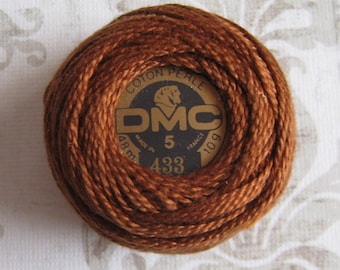 DMC Pearl Cotton Balls Size 5 - 433 Medium Brown