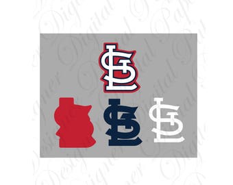 St Louis SVG and Studio 3 Cut File Cutouts Files Logo Stencil for Silhouette Cricut Logos Decal SVGS Decals Baseball Cards Stl Cardinals