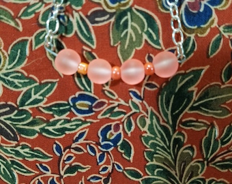 Peach Frosted Glass Bracelet