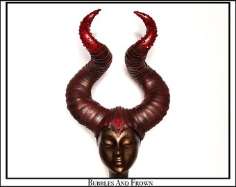 Burning In Hell... Medical Themed Horns in Bandage Inspired Black with Red Blood and Syringes