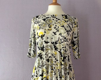 Vintage black & yellow skater dress