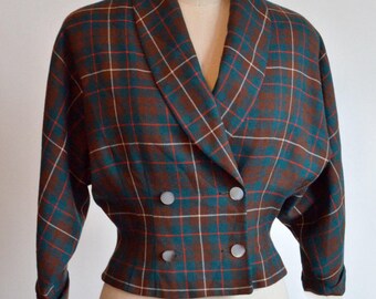 Vintage plaid wool jacket // Vintage wool jacket // Vintage jacket // 60s