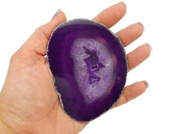 Agate Slice - ONE OF A Kind - Purple Freeform Agate - Druzy Center - Natural Edge (Rk11B1-11)