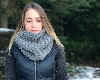 Chunky Knit Cowl, Merino Wool Cowl, Knit Cowl, Chunky Knit
