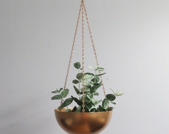 Boho Hanging Planters-Metal-Chain-Hanging Pots-Modern Plant-Gold-Silver-Copper