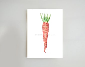 Carrot print, vegetable print, carrot art print, modern kitchen print, carrot wall art print, kitchen wall decor, carrot art, prints, carrot
