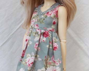 Blue rose print dress for MSD Minifee/Unoa, Slim Mini