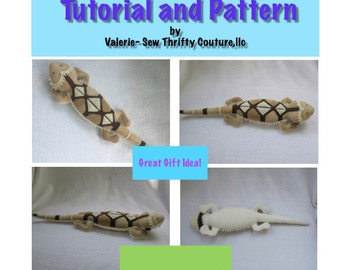 Pattern DIY Bearded Dragon Stuffie Sewing Pattern and Tutorial PDF