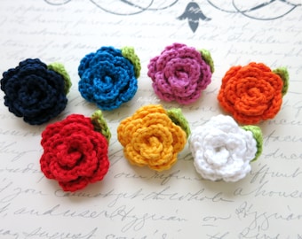 Crochet Lapel Flower - Wedding Boutonniere - Men's Lapel Pin - Buttonhole - Crochet Rose - Brooch pin - Prom Accessories - Small Flower - 1"