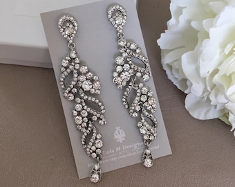 Bridal chandelier earrings, wedding jewelry, rhinestone chandelier earrings, bridal jewelry, Crystal earrings wedding earrings