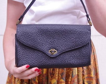 Vintage 40/50s Black Structured Purse Handbag