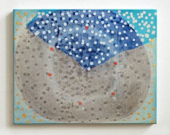 Blue Abstract Painting Original Abstract Painting Colorful Abstract Art Contemporary Art Abstract Seascape Painting of Skate Fish