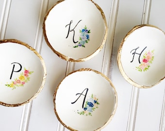 Ring Dish Personalized Bridesmaids Gift, Wedding Gift Personalized, Jewelry Dish, Custom Ring Dish, Catch All, Initial Jewelry Dish