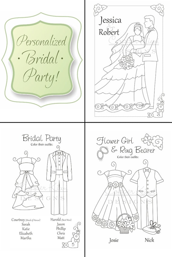 Wedding Coloring Book Kids Wedding Favors Personalized & Wedding Coloring Book Kids Wedding Favors Personalized &