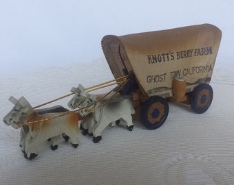 Knott's Berry Farm Ghost Town California Miniature Covered Wagon Souvenir from the Mid Century Circa 1960-1975