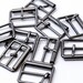 10X 1" Slide Adjusters Rounded Edge Black Metal Tri Glide Buckle Tri Bar For Nylon Webbing Strap, Bag Making, Belt Buckle