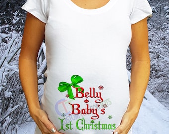 USA Cutoff Dec 19th Belly Baby's 1st Christmas Maternity Shirt Christmas Maternity shirt Christmas Pregnancy Shirt Christmas Maternity Shirt