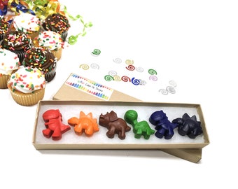 Dinosaur Crayons - Dinosaur Favors - Dinosaur Birthday Party Favors - Animal Crayons - Reptile Favors - Kids Birthday Gift - Boy Crayons