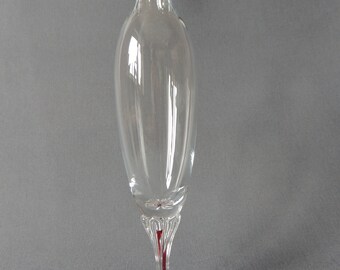schöne Kristallglas - Stielvase * Ludwigsthal Bavaria * Handarbeit mit Rotem Faden