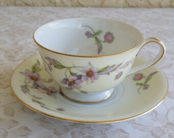 Silver Poppy by Sango Japan Cup and Saucer
