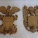 Plaster Federal Army Navy Eagle Sconces Ca. 1930