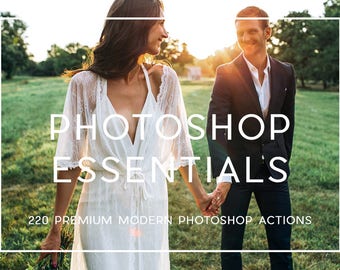 220 Professional Essential Photoshop Actions Professional Photo Editing for Portraits, Newborns, Weddings By LouMarksPhoto