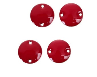 paillettes smalto rosso rotondo, paillettes smalto rosso su entrambi i lati paillettes rotonde 12 mm,