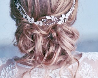 Bridal hair piece Bridal leaf headpiece Bridal hair vine Wedding hair vine Bridal hair accessories Leaf hair vine Wedding hair piece