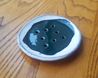 Green soap dish Sponge holder Modern soap dish Soap dish pottery Ceramic soap dish Soap holder Handmade soap dish Kitchen accessory