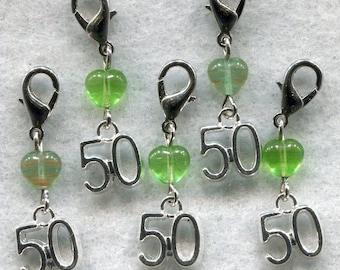 Stitch Count Stitch Markers LACE Socks 50 Count Handy Clasp Set of 5 /SM139