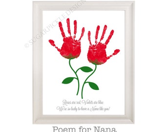 Gift for Nana, Nana's Birthday Gift, Mother's Day gift, Handprint, Kids gift to a Nana, Handmade Nana Gift