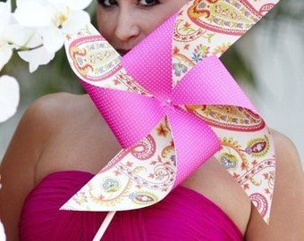 Custom Pinwheel Wedding Party Set of 4 Pinwheels and 4 Boutonnieres by Rule42