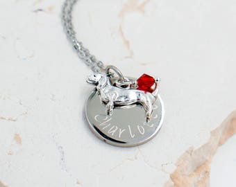 Dachshund Necklace, Sausage Dog, Weiner Personalized Pet Jewelry, Dachshund Jewelry, Dog Necklace, Personalized Pet, Weiner Dog Jewelry
