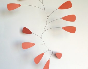 Coral kinetic mobile, Handpainted Hanging mobile, Art for home, decor with movement