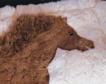 Galloping Horse Alpaca Handcrafted Wall Hanging Fiber Art - Vintage