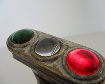 SNCF Torch, French Vintage Signalman Torch, Three Way Torch, Railway Lamp, Battery Torch, Red Green & White Torch, Railway Signal Lamp