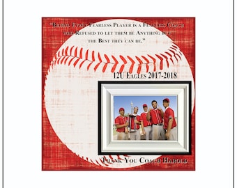 Baseball Coach Gift , Coach Appreciation , Custom Coach Picture Frame , Coach Thank You , End Of Season Gift , Personalized Team Frame