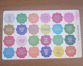 Weight Loss Quotes Stickers | Achievement Stickers | Planner Nerd | Slimming World | Weight Watchers | Diary