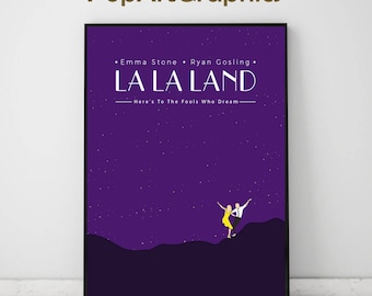 LA LA LAND Musical Romantic Movie Print Poster , Ryan Gosling , Emma Stone (11"x17")