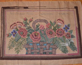 Unfinished Pearl K McGown "Erickson Ferns" Hooked Rug 44x32