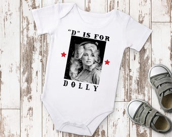 D is for Dolly Parton Nashville Baby Bodysuit, Country Baby Clothes, Hipster Baby, Music City Shirt, Baby Gift, Boho Baby, Nashville Baby