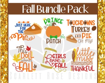 Thanksgiving, Fall SVG, Bundle Pack, Pumpkin Pie, Football, Boy, Girl cut files for silhouette cameo and cricut
