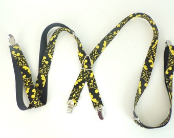 90s Batman Black & Yellow Mens Suspenders, Clip Suspenders, Batman Suspenders, Superhero Suspenders, Batman, Novelty, Superhero,Batman Lover