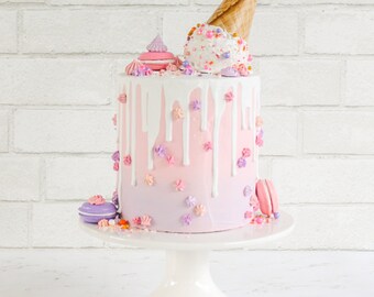 Ombre Piped Drip Cake- Fake cake, prop cake, party decor