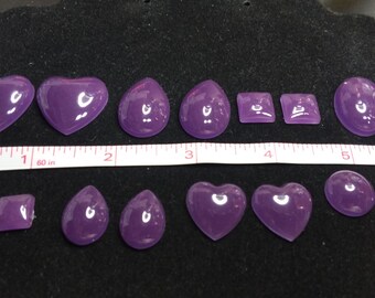 Purple Glow in the Dark Epoxy Resin Cabochons